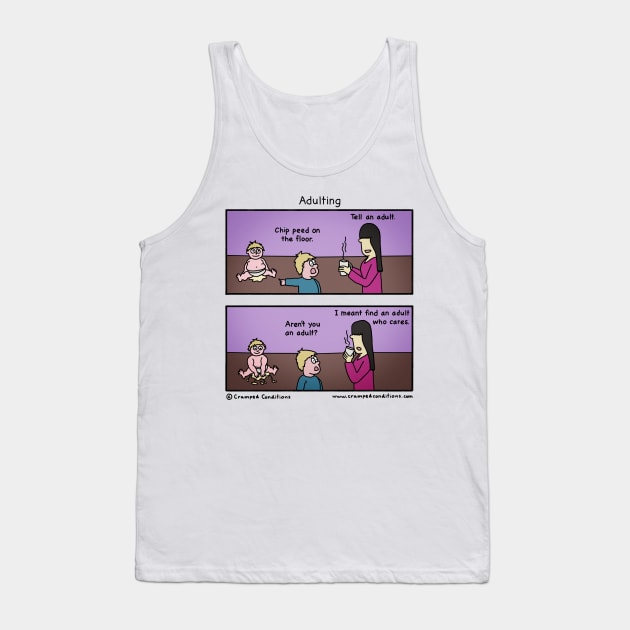 Adulting Tank Top by crampedconditions